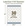 Avery Dissolvable Circle Multipurpose Labels, 1.25" Dia., Off-white, 150/Pack (94505)~#|#~8E8A3430-3ACD-4491-8B643805F95895F2_sc7