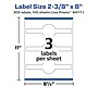 Avery Laser/Inkjet Multipurpose Labels, 8"  x 2.375", Matte White, 300/Box (94117)~#|#~8E8DD0FF-5C19-4907-B0A52CB31ABB01B1_sc7