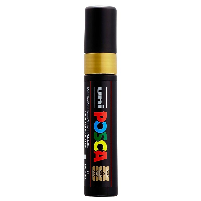 POSCA PC-17K Water Based Paint Marker, Extra Broad Tip, Gold (UBCPC17KGOLD) image 1