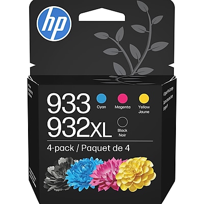 HP 932XL/933 Black High Yield and Cyan/Magenta/Yellow Standard Yield Ink Cartridge, 4/Pack (N9H62FN#140) Sansujyuku sansujyuku.com