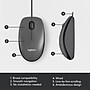 Logitech M100 Ambidextrous Optical USB Mouse, Black (910-001601)~#|#~8EA1DA15-3D1A-42BF-98D1D0FFA388A85B_sc7