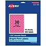 Avery Laser/Inkjet Round Multipurpose Labels, 1.25" Dia., Bright Pink, 300/Pack (94505)~#|#~8EA7E71A-5D73-4AD1-9340FBA86242096B_sc7