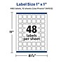 Avery Laser/Inkjet Square Durable Waterproof Labels, 1" x 1", White, 480 Labels/Pack (94103)~#|#~8EAD22AD-6412-4E23-96B7F65D323C54ED_sc7
