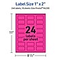 Avery Laser/Inkjet Rectangle Multipurpose Labels, 1" x 2", Neon Magenta, 240/Pack (94220)~#|#~8EB63E12-7570-479F-B4EF71AFF605E881_sc7