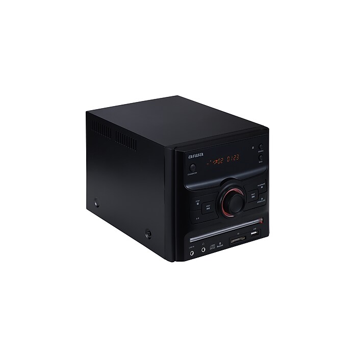 Aiwa Bluetooth Micro Hi-Fi System, Black (AI8001-BLK-STK-1) | Staples