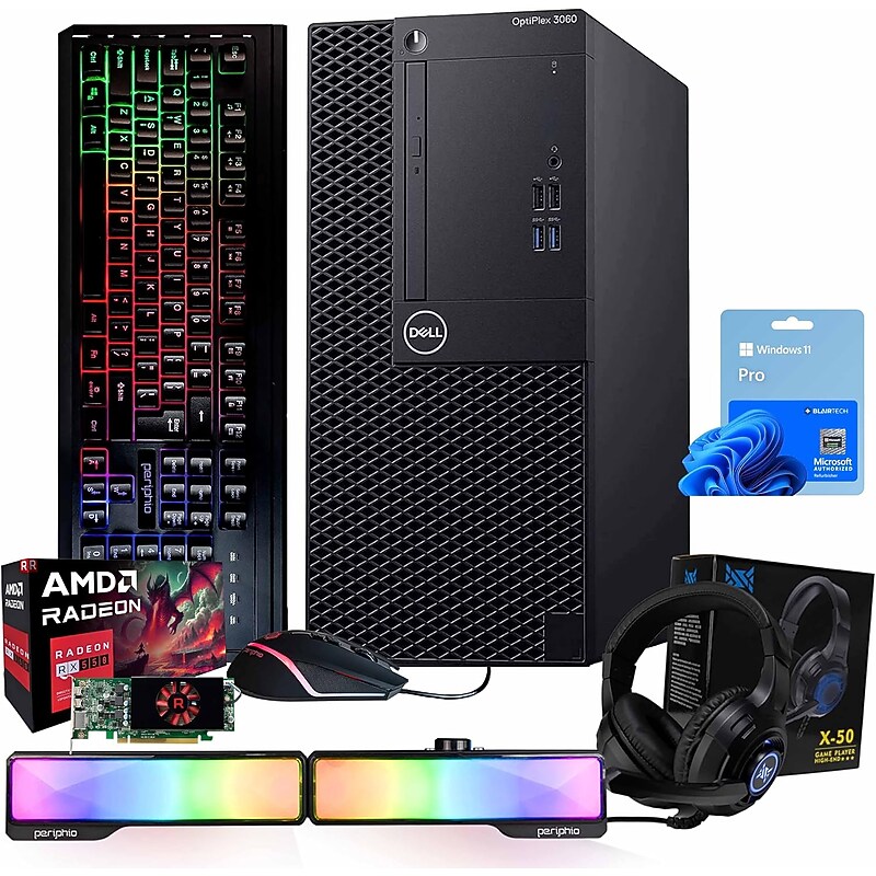 Dell Optiplex Refurbished Desktop Computer, Intel Core i5-8500, 32GB RAM, 1.25TB NVMe, Windows 11 Pro, Soundbar + Keyboard image 1