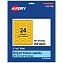 Avery Laser/Inkjet Oval Multipurpose Labels, 1" x 2", Bright Yellow, 960/Pack (94053)~#|#~8EC75E7C-22C0-439F-A7700DB56DA12F1E_sc7
