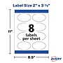 Avery Print-to-the-Edge Laser/Inkjet Oval Labels, 2" x 3 1/3", Glossy White, 80 Labels/Pack (22820)~#|#~8ED422E7-9EC2-48F6-85D6EA7CF2FA2A74_sc7