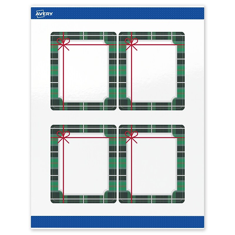 Avery Rectangle Multipurpose Labels, 4" x 3-1/3", White, 40/Pack (19479370406) image 1