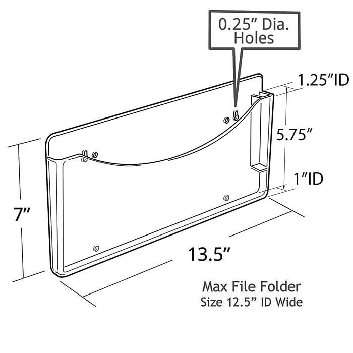 Azar Single-Pocket Plastic Mountable Wall File, Letter Size, Clear