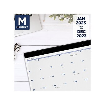 2023 AT-A-GLANCE 19" x 24" Monthly Desk Pad Calendar, White/Purple (SW230-00-23)