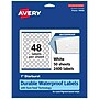 Avery Laser/Inkjet Starburst Waterproof Multipurpose Labels, 1"  Dia, White, 2400/Box (94606)~#|#~8EE7D013-82E0-48C0-A1083A96A18321C1_sc7