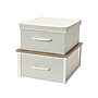 Household Essentials Storage Boxes, Stackable with Coastal Oak Laminate Top, 2/Set (8011-1)~#|#~8EE835D2-05E5-4053-8B1F627F40BD7053_sc7