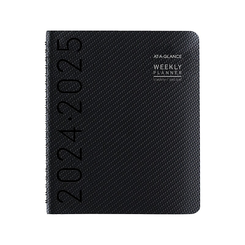 2024-2025 AT-A-GLANCE Contemporary 8.25" x 11" Academic Weekly & Monthly Planner, Faux Leather Cover, Graphite image 1