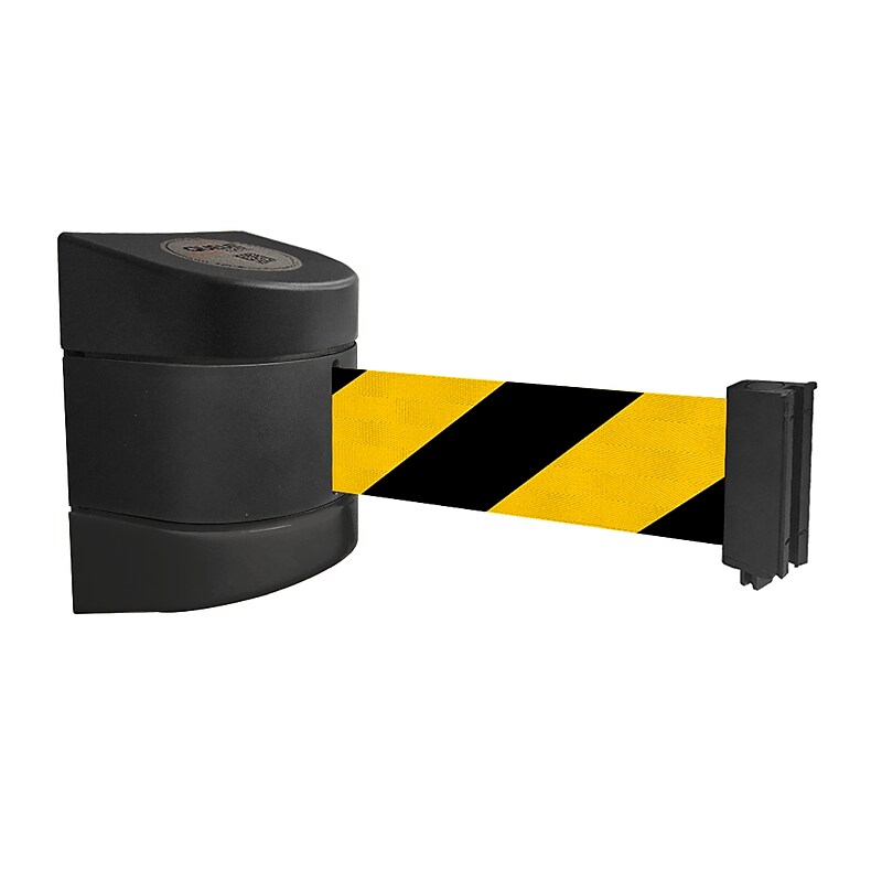 WallPro 400 Wall-Mountable 15' Retractable Belt Barrier, Yellow/Black (WP400B-YB150) image 1