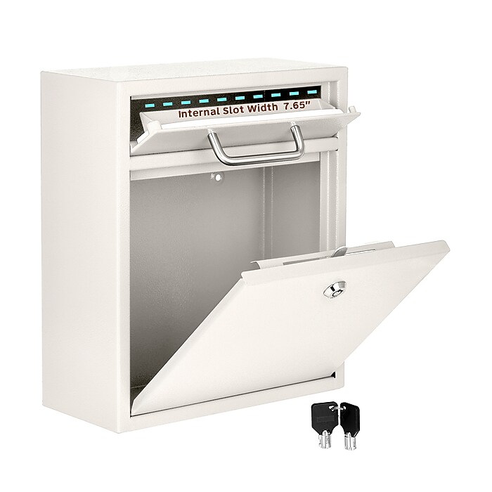 AdirOffice Wall-Mounted Steel Key Lock Drop Box Interoffice