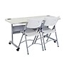 National Public Seating BPFT Series 24"W x 60"D Foldable Rectangular Training Table, Plastic, With Wheels, Speckled Grey~#|#~8EF3BEB6-9D2D-429D-A2B01D57EF60029D_sc7
