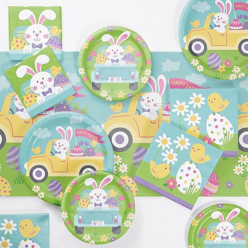 Creative Converting Hippity Hoppity Easter Tableware Kit, Serves 8 (DTC9197E2A) image 1