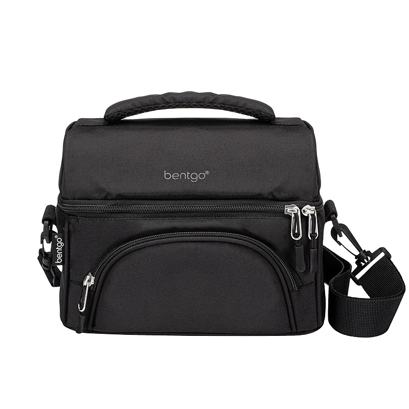 bentgo Insulated Lunch Bag, 2-Compartment, Carbon Black (BGOBG2-CB) image 1