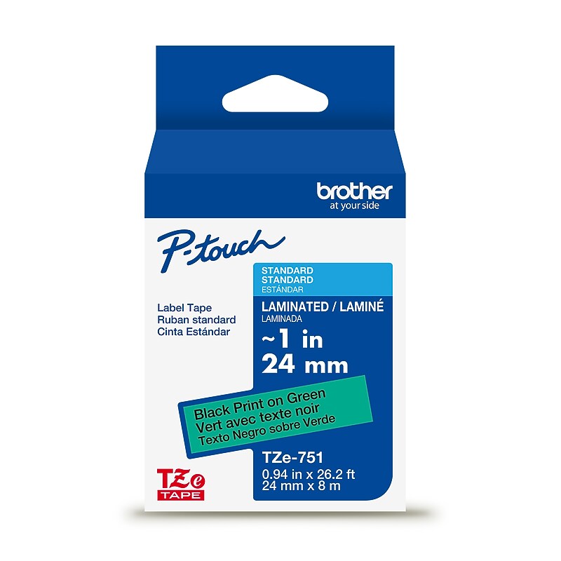 Brother P-touch Laminated Label Tape, 1/2" x 26.2', Black on Red (TZe431) image 1