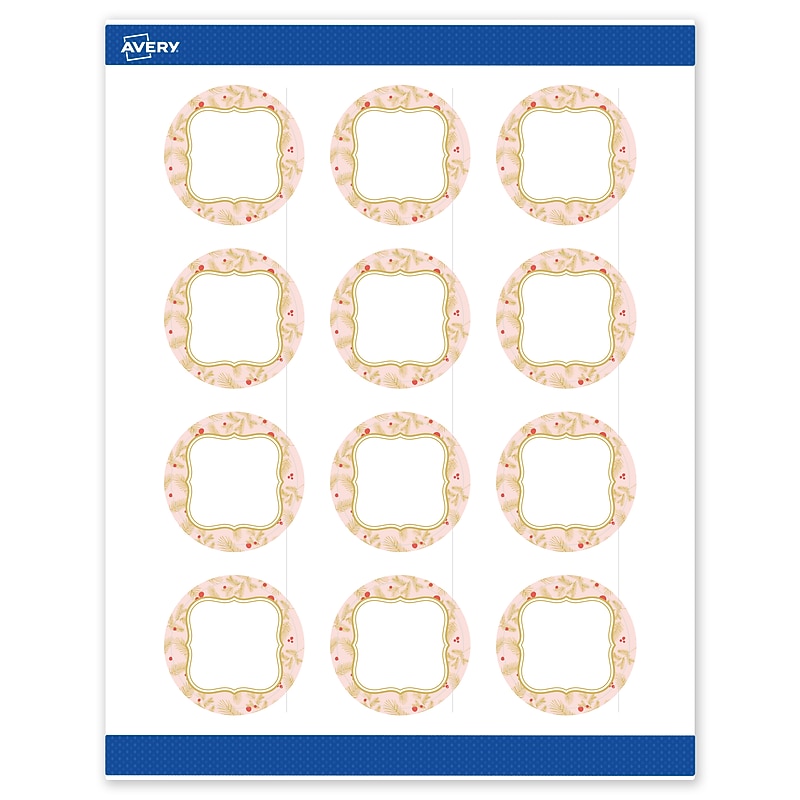 Avery Circle Multipurpose Labels, 2" Dia., White, 120/Pack (19479370481) image 1