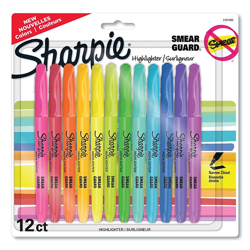 Sharpie Stick Highlighter, Chisel Tip, Assorted, Dozen  (SAN2157490) image 1
