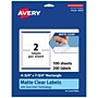 Avery Laser/Inkjet Rectangle Multipurpose Labels, 4-3/4" x 7-3/4", Clear, 200/Box (94255)~#|#~8F16BF70-DD85-46AE-B46E31B7E47000A2_sc7