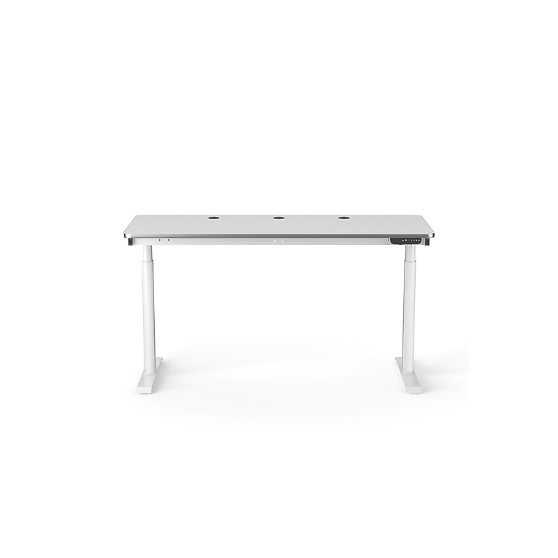 VersaDesk PowerLift 60"W Electric L-Shaped Adjustable Standing Desk, White (PLSDR6024-WW-APP) image 1