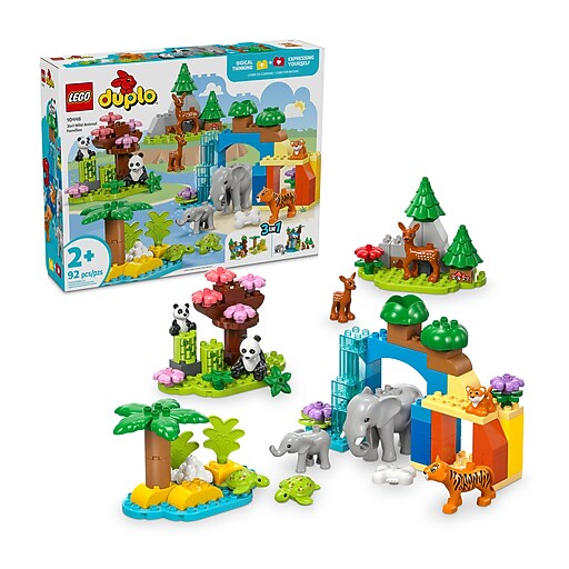 LEGO DUPLO Town 3in1 Wild Animal Families, 92 Pieces (10446) | Staples