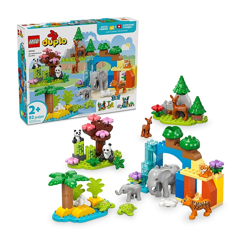 LEGO DUPLO Town 3in1 Wild Animal Families, 92 Pieces (10446) image 1