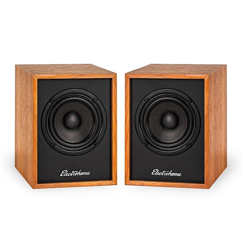 Electrohome Huntley Powered Bookshelf Speakers with Built-in Amplifier, 3" Drivers, Bluetooth 5, RCA/Aux image 1
