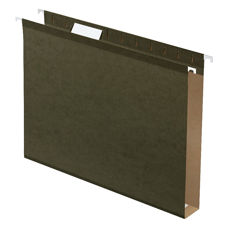 Pendaflex Heavy-Duty Reinforced Box Bottom Hanging File Folder, 1" Expansion, 1/5-Cut Tab, Letter size, Green, 25/Box (04152X1) image 1