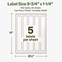 Avery Hemp Rectangle Laser/Inkjet Multipurpose Labels, 9-3/4" x 1-1/4", Off-White (400/Box)~#|#~8F1ECC66-F815-4D00-A69C1DCD8CFFC78C_sc7
