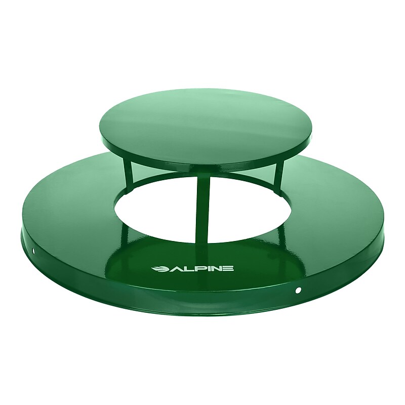 Alpine Industries Metal Outdoor Rain Bonnet Lid for 38-Gallon Waste Receptacle, Green (479-38-A-GRN) image 1