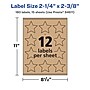 Avery Laser/Inkjet Burst Multipurpose Labels, 2-1/4" x 2-3/8", Kraft Brown, 180 Labels/Pack ( 94611)~#|#~8F2B5A94-60D4-466A-83B165280BF1616D_sc7