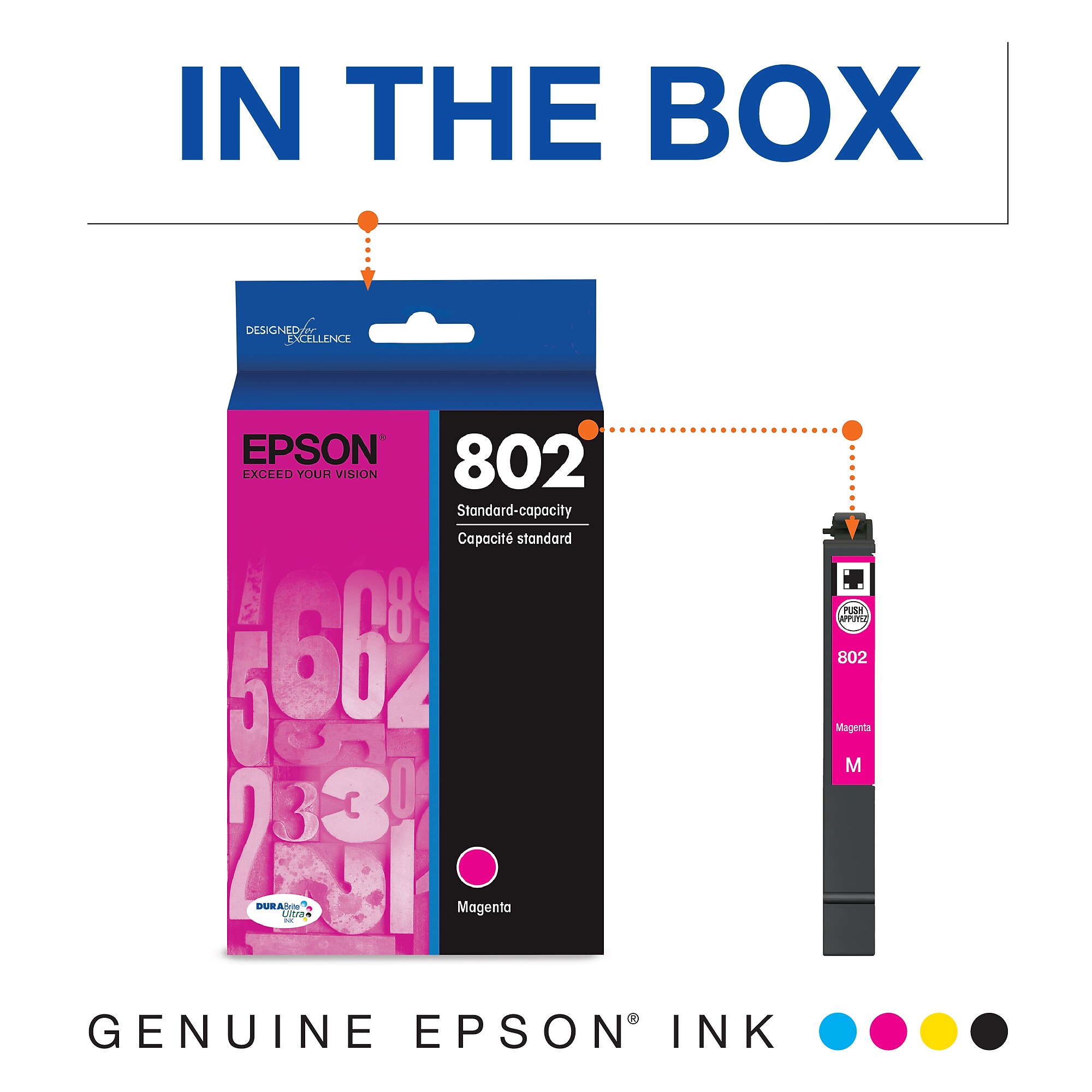 Epson T802 Magenta Standard Yield Ink Cartridge (T802320-S) Sansujyuku sansujyuku.com