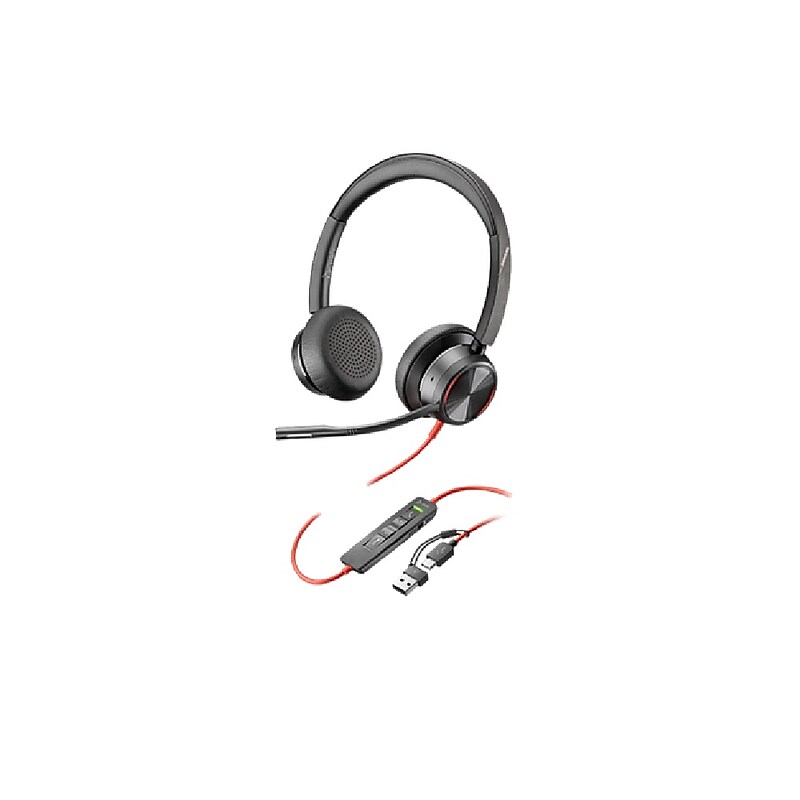 Poly Blackwire 8225 Active Noise Cancelling Stereo Computer Headset, USB-C, MS Certified (C92SBA6) image 1