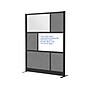 Luxor Workflow Series 6-Panel Freestanding Modular Room Divider System Starter Wall with Whiteboard, 70"H x 53"W, Black/Gray~#|#~8F329496-F0BC-40E3-AA017BDD9DC66F23_sc7
