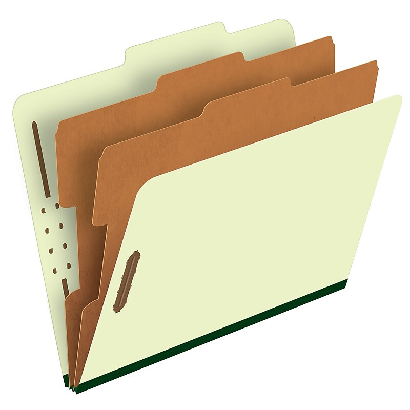 Pendaflex Classification Folder, 2-Dividers, Letter Size, Light Green, 10/Box (17173EE) image 1