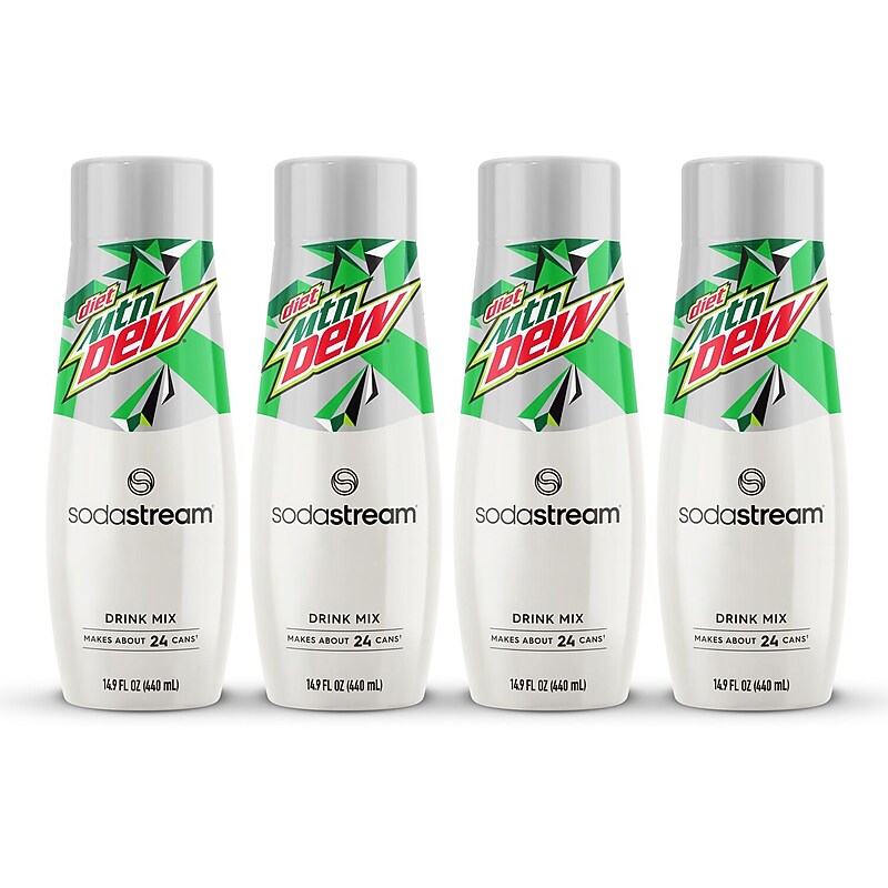 SodaStream Diet Mountain Dew Sugar-Free Drink Mix, 14.9 oz., 4 Bottles/Pack (1103166010) image 1