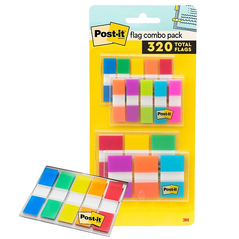 Post-it Flags Combo Pack, Assorted Colors, 320 Flags/Pack (683-XL1) image 1
