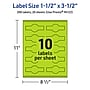 Avery Printable Decorative Edge Multipurpose Labels, 1.5" x 3.5", Bright Green, 200/Pack (94122)~#|#~8F45F781-06DD-40B7-AC097B7DE14C3A39_sc7