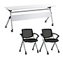 Bush Business Furniture Envision 72"W Foldable Training Room Table with 2 Chairs, White (NVS002WH)~#|#~8F4EFB1F-BAF3-46F8-B14A3DBA67A97B70_sc7