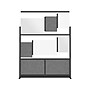Luxor Workflow Series 6-Panel Freestanding Modular Room Divider System Starter Wall with Whiteboard, 70"H x 53"W, Black/Gray~#|#~8F5377BE-881B-4A82-BEBA6E1AFF2DD638_sc7