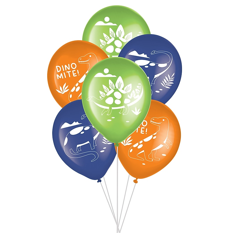 Party City 12" Diggin Dinos Latex Balloons, 6/Pack (AM60010012-PC) image 1