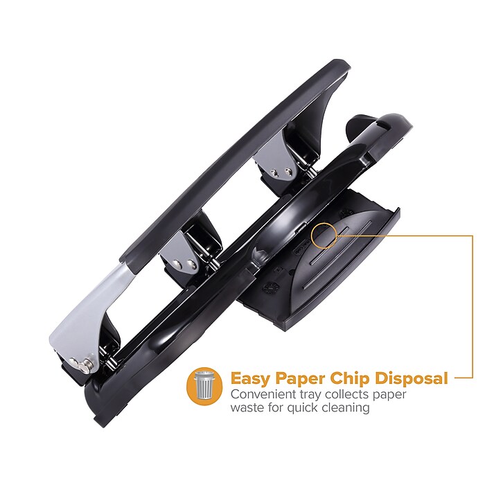 Bostitch EZ Squeeze 3-Hole Punch, 40 Sheet Capacity, Silver
