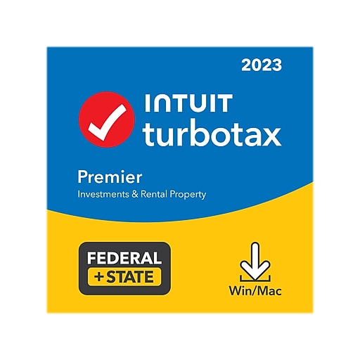 TurboTax Premier 2023 Federal + State for 1 User, Windows/Mac, Download