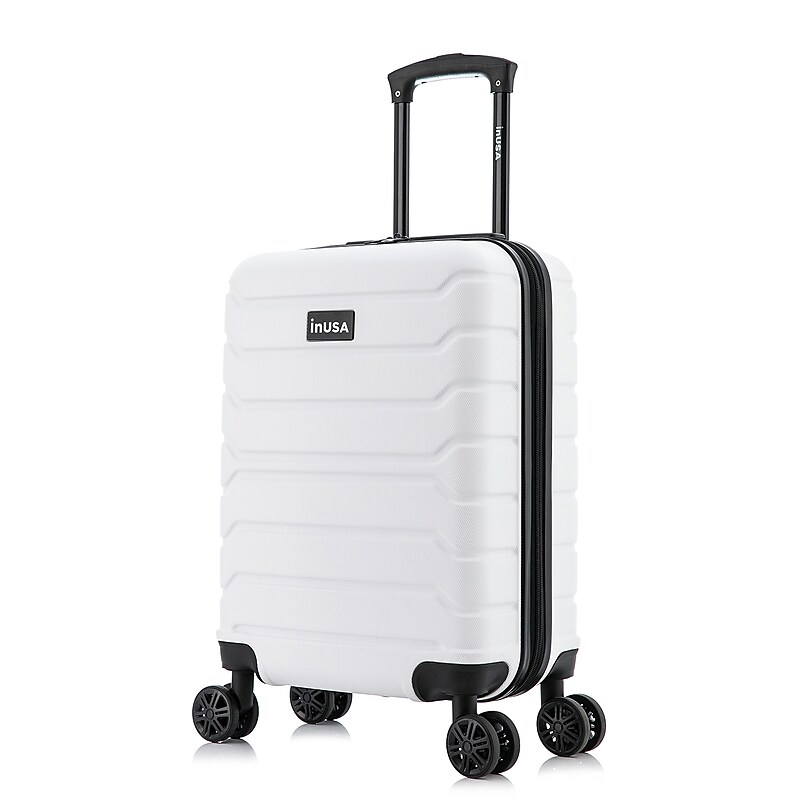 InUSA Trend 20" Hardside Carry-On Suitcase, 4-Wheeled Spinner, TSA Checkpoint Friendly, White (IUTRE00S-WHI) image 1