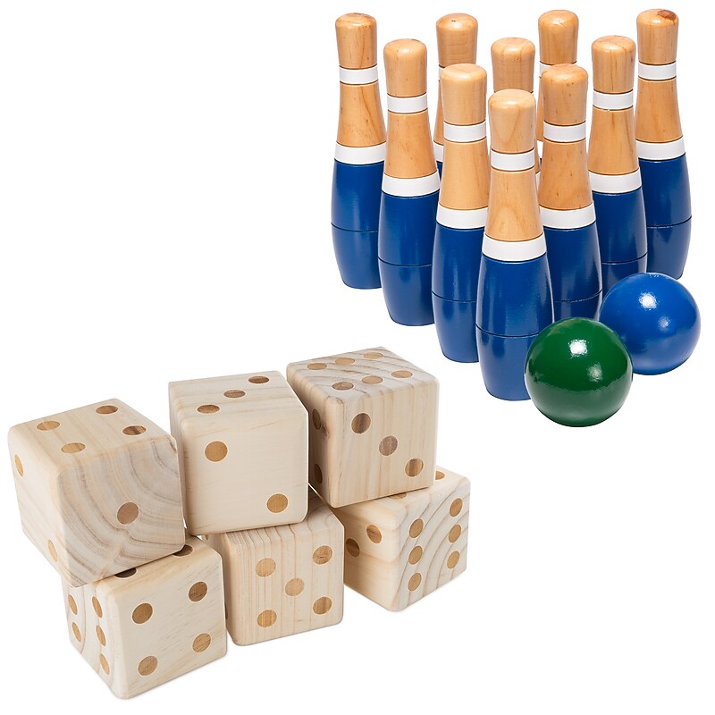 Hey! Play! Lawn Bowling Game and Large Dice Set, Assorted Colors (80-LB8-ZS) image 1