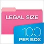 Pendaflex Two-Tone Recycled File Folder, 1/3-Cut Tab, Assorted, Legal Size, Pink, 100/Box (153 1/3 PIN)~#|#~8F69A5A7-1FA4-468C-ADC663BEC4314105_sc7